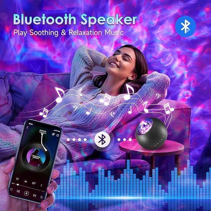 Galaxy Projector for Bedroom Gifts for Teen Boy Gifts, 20Colors Galaxy Light Projector, 15White Noise Led Lights HiFi Bluetooth Speaker,Remote&Timer Ceiling Projector Lights Trendy Stuff