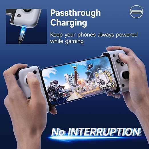 EasySMX M05 Mobile Gaming Controller for iPhone 15 Series (USB-C),Android Gaming Controller with Hall Trigger,Advanced Vibration,Plug & Play,Bluetooth (Type-C)