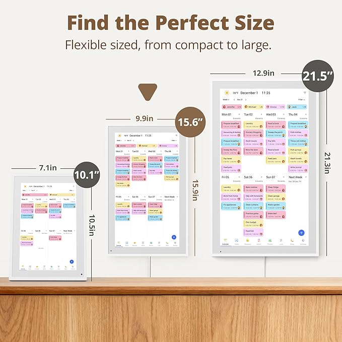 Digital Calendar 15.6-inch Smart Chore Chart, Home Electronic Wall/Tabletop Calendar with Interactive Display/Touch Screen for Family Schedule Planning, Seamless Data Syncs and APP Access