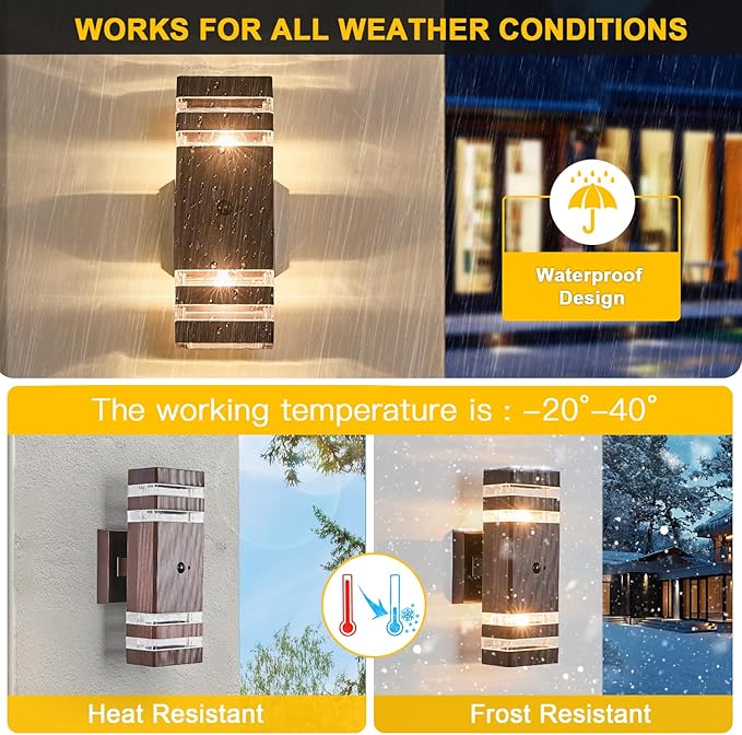 2 Pack Oil Rubbed Bronze Outdoor Wall Lights with 3-Mode Motion Sensor Up Down Porch Lights Modern Dusk Dawn Exterior Sconce Wall Mount Outside Coach Lantern for House(With 4 Dimmable Warm Bulbs)