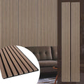 Yuzzy Wood Panels for Wall - 9 Feet Dark Walnut Wood Slat Acoustic Panels 2 PCS - Modern Sound Absorbing Wall Panels for Interior Wall Decor for Home, Office, Studio