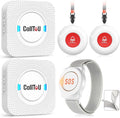CallToU Caregiver Pager Wireless Call Button Nurse Alert System 500+ Feet for Home/Elderly/Patient/Disabled 2 Plugin Receiver 2 Waterproof Transmitter 1 Watch Transmitter