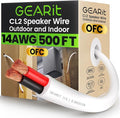 GearIT 14/2 Speaker Wire (500 Feet) 14AWG Gauge - in Wall Audio Speaker Wire Cable / CL2 Rated / 2 Conductors - OFC Oxygen-Free Copper, White 500ft
