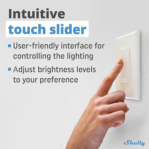 Shelly Plus Wall Dimmer UL | WiFi Smart Wall Dimmer Switch | Home Automation | Bluetooth Gateway | Compatible with Alexa, Home Assistant & Google | No Hub | Timer Schedule | Dimmable Lights
