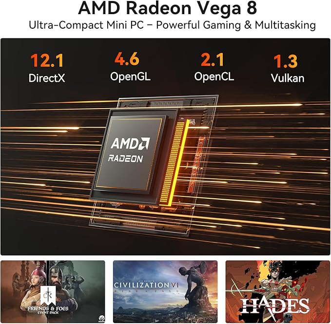 GEEKOM A5 Pro Mini PC (2026) with AMD Ryzen 5 7430U, 16GB DDR4 RAM(Upgradable to 96GB, Not LPDDR), 1TB NVMe SSD, Windows 11 Pro Desktop Computer Support 4 Displays/8K/Wi-Fi 6/6xUSB, 3-Year Coverage