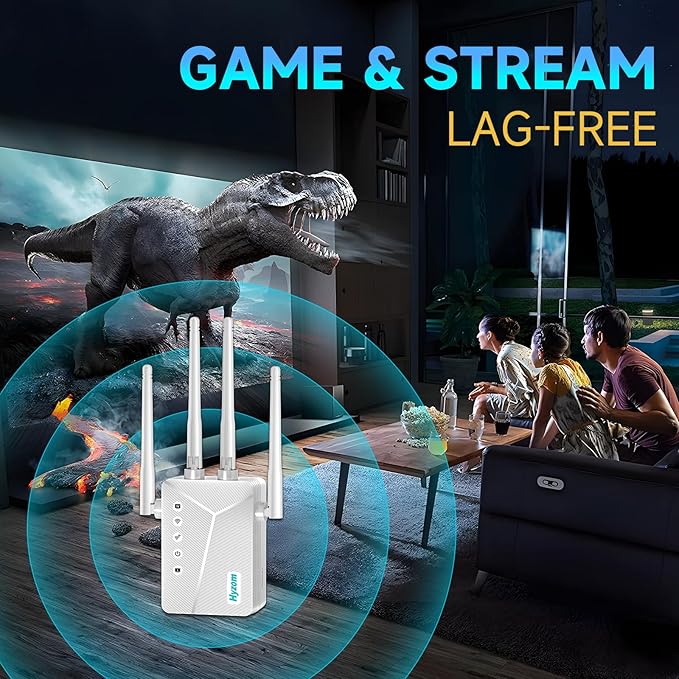 Best WiFi Extender Signal Booster for Whole Home - 13K Sq.Ft Coverage | 100% Faster Internet Extender WiFi Booster, 1-Button Setup Repeater Works with Any Router | Stop Buffering in Every Room