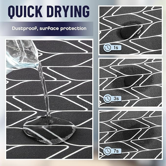 Teenyyou 1 Pcs 26 x 18 Dryer Top Protector Mat, Washer and Dryer Topper, Non Slip Waterproof Machine Cover Dust Proof Quick Drying Topper Pad for Laundry and Kitchen (Classical)