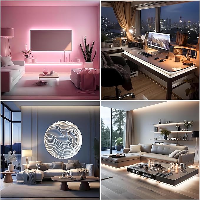 UVTaoYuan Led Strip Lights, 5V USB LED Lighting COB Short LED Strip Light White Flexible Not Dimmable led Light for Display Cabinet, Living Room,DIY Home COB Lighting Decor tv Lights (3.28FT 6500K)