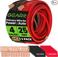 GearIT 4 Gauge Battery Cable - 4 Gauge Wire Kit with 15 Lugs, 20 Heat Shrink Wrap, CCA Wire, Amp Kit, 25 Feet Each (Black/Red)