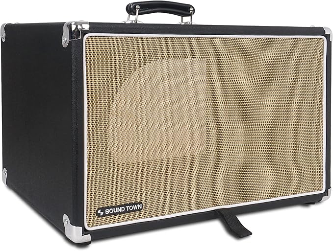 Sound Town Vintage 6U Amp Rack Case, 12.5" Depth with Rubber Feet, Dust Cover, Kickstand, Black (STVRC-6BK)