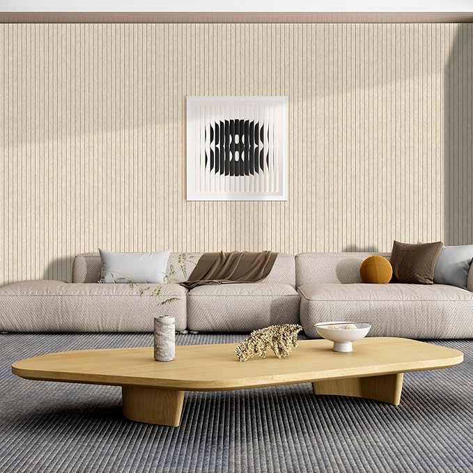 5 Pack Acoustic Panels, 48 x 24x 0.4 Inch Sound Proof Panels for Walls, Premium Wall Sound Absorbing Panels, Decorative Sound Dampening Panels for Media Room, Office and Studio,Camel