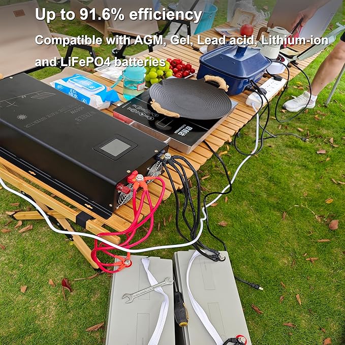 WZRELB 7000W 48V Pure Sine Wave Inverter,48 Volt DC to AC 120V 240V Split Phase Power Inverter,2*AC Hardwire Terminal,14KW Surge,High Efficiency up to 91.6%,Wireless Remote