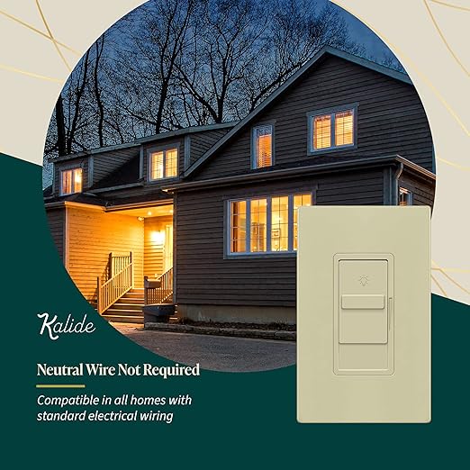 TOPGREENER Digital Dimmer Light Switch for 200W Dimmable LED/CFL Lights, Single Pole Led Slide Dimmer Switch, Neutral Wire Not Required, UL Listed, TGDS1-I, Ivory,1 Pack