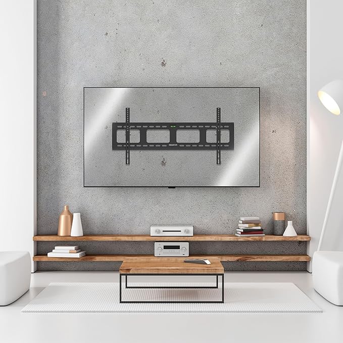 Mount-It! Low-Profile Tilt TV Wall Mount | Ultra-Slim Bracket for 43-90 Inch TVs | Downward Tilt for Anti-Glare | Heavy-Duty Steel Holds 220 lbs | VESA 800x600 | Stud & Concrete Installation