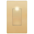 LIDER Minimalist Design Matte Finish Lighted Decorator Switch with Screwless Wall Plate, Frameless Paddle Light Switch with Locator Light, 3-Way, Grounding Screw, 15A 125V, UL Listed, Gold