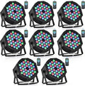 CO-Z Stage Lights 36 RGB LED Par Lights with Remote Control DJ Uplighting for Event Wedding Christmas Halloween Party Club Music Stage Lighting, 8 Pack