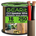 GEARit Outdoor Speaker Wire CL3 Rated, 16 Gauge Speaker Wire, Speaker Cable 250 ft for Outdoor Speakers, Patio, Garden, Backyard Audio, Direct Burial in Ground/in Wall, OFC (Brown, 2-Conductors)
