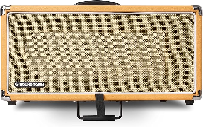 Sound Town Vintage 4U Amp Rack Case, 12.5" Depth with Rubber Feet, Dust Cover, Kickstand, Orange (STVRC-4OR)