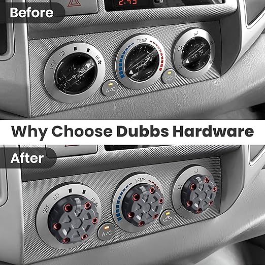 2nd Gen Tacoma Accessories AC Knob Upgrade - 2005,2006,2007,2008,2009,2010,2011,2012,2013,2014,2015 Tacoma Climate Control Dial Mods Set - 2nd Gen Tacoma Mods - for Toyota Interior Replacement Kit