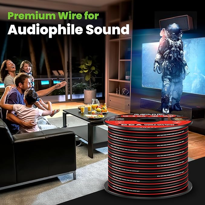 16AWG Speaker Wire, GearIT Pro Series 16 Gauge Speaker Wire Cable (500 Feet / 152.4 Meters) Great Use for Home Theater Speakers and Car Speakers, Black