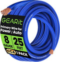 GEARit 8 Gauge Wire (25ft - Blue Translucent) Copper Clad Aluminum CCA - Primary Automotive Wire Power/Ground, Battery Cable, Car Audio Speaker, RV Trailer, Amp, Electrical 8ga AWG 25 Feet