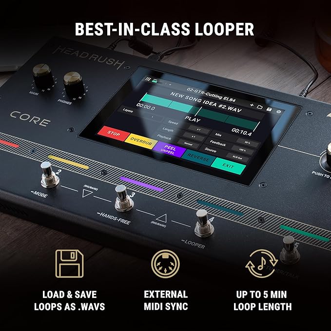 HeadRush Core - Guitar and Vocal Multi Core Effects Amp Modeling Processor with Cloning, Looper, Antares Auto-Tune, Wi-Fi, Touchscreen, and Bluetooth