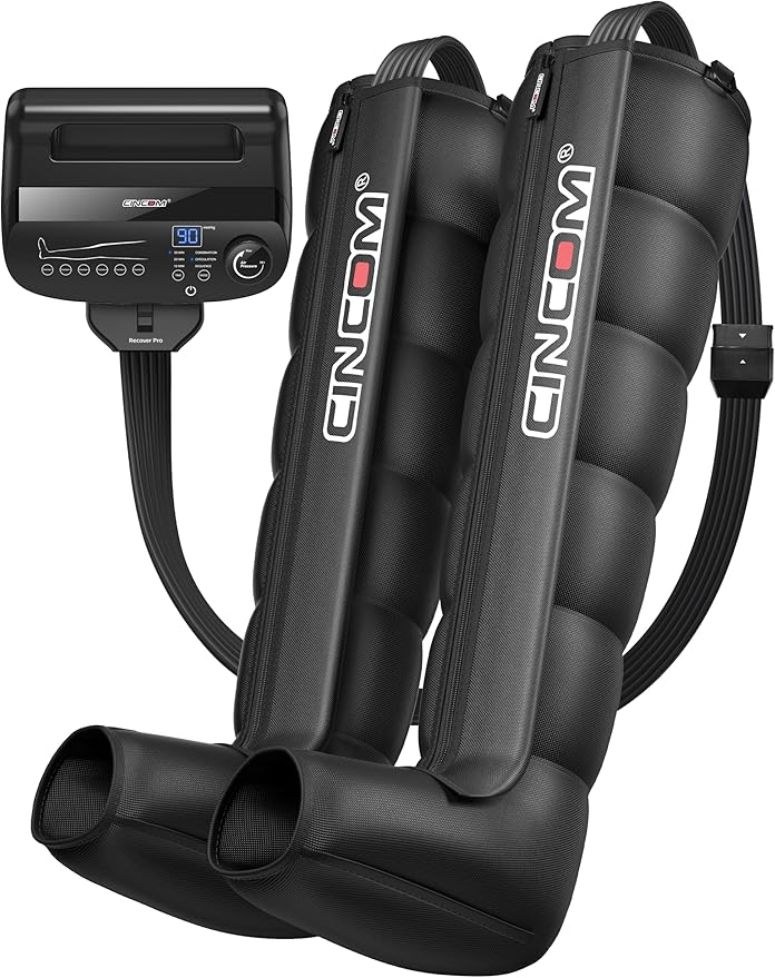 CINCOM Air Compression Recovery System - 6-Zone Professional Dynamic Pressure Leg Massager Boots for Circulation Improvement & Muscle Recovery, Compression Therapy for Athletes, FSA-HSA Eligible