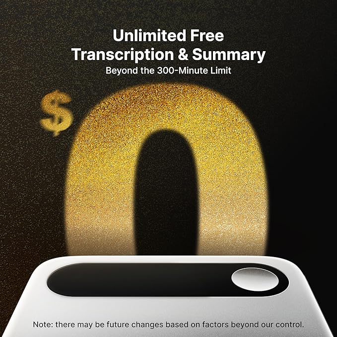 Comulytic Note Pro AI Voice Recorder, Unlimited Transcribe & Summarize, One Tap Recording Device with AI Note Taking, Support 113 Languages, 64GB, Audio Recorder for Calls, Meetings, Lectures, Silver