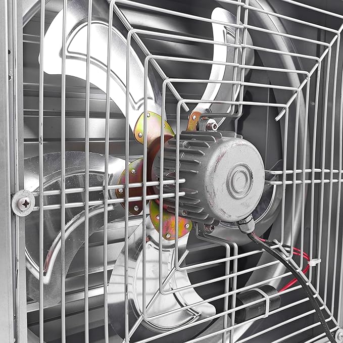 GRELWT 24" Wall Mounted Exhaust Fan -Automatic Shutter - Vent Fan For Home Attic, Shed, or Garage Ventilation, 4390 CFM, 6180 SQF Coverage Area, New Version
