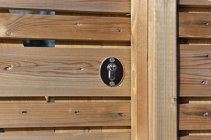 GateMate Long Throw Gate Lock 1490096, Euro Profile Keyed Both Sides Gate Lock for Sheds, Gates & Garage Doors, 316 Stainless Steel, for Wooden Gates & Doors Up to 2 ¾” Thick (70mm), Black, 5 Keys