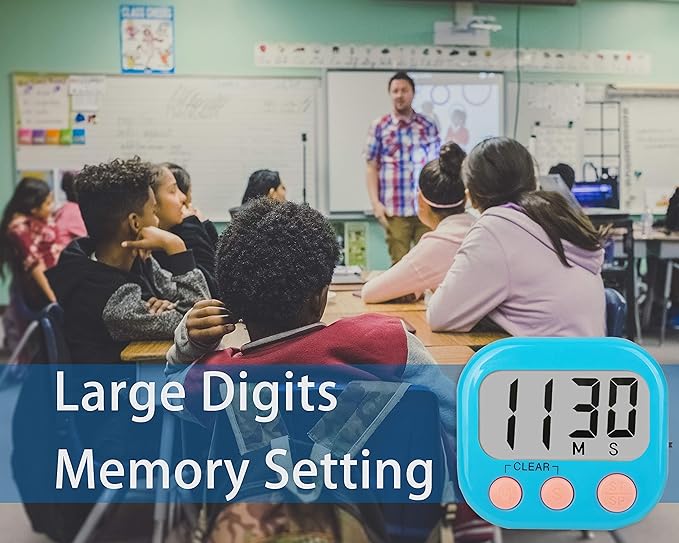 Classroom Timers for Teachers Kids Large Magnetic Digital Timer Teacher Supplies 4 Pack-Blue White