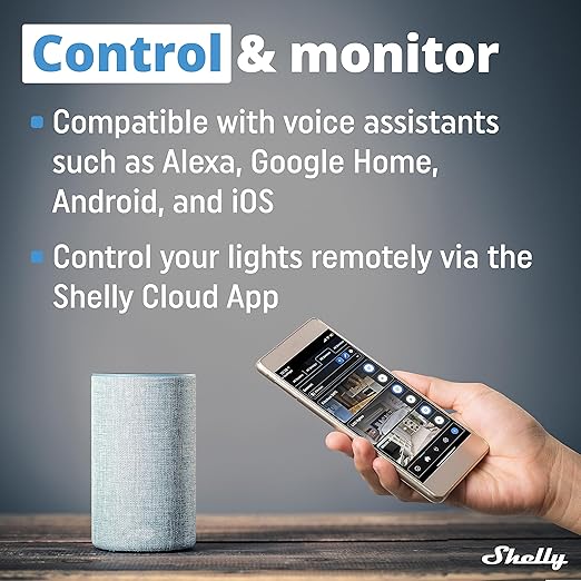 Shelly Plus Wall Dimmer UL | WiFi Smart Wall Dimmer Switch | Home Automation | Bluetooth Gateway | Compatible with Alexa, Home Assistant & Google | No Hub Required | Dimmable Lights (4 Pack)