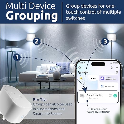 eKyro Smart Plug Energy Monitor | Compatible with Alexa, Google Home Assistant, iPhone, Siri, Android, Power Tracking 15A 1800W, No Hub Required Energy Monitoring Outlet (Energy Monitoring, 1)