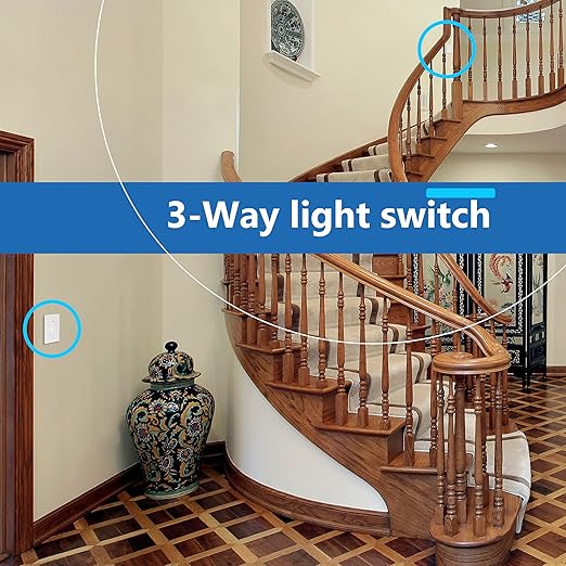 LIDER Minimalist Design Matte Finish Lighted Decorator Switch with Wall Plate, Frameless Paddle Light Switch with Locator Light, 3-Way, Grounding Screw, 15A 120V, UL Listed, White, 10 Pack
