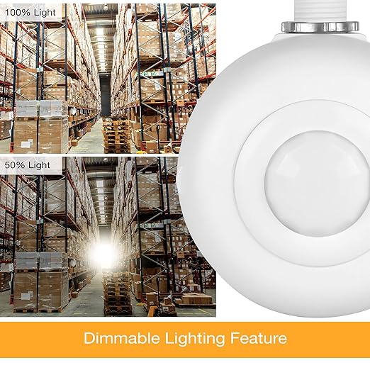 ENERLITES High Bay 360 Degree PIR Line Voltage Ceiling Occupancy Motion Sensor w/Daylight Harvesting Dimming, 1200-2800 sq. ft. Coverage, 120-277VAC, Commercial/Industrial, UL Listed, MPC-50HD, White