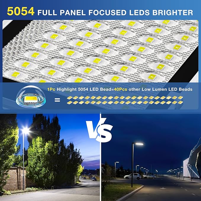 OKPRO 10000W Solar Street Light, Super Bright LED Beads Solar Lights Outdoor Waterproof IP66, Parking Lot Light Commercial Dusk to Dawn,Flood Light with Remote Control for Yard, Driveway(2Pack)
