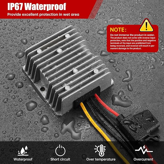 BEYIMEI DC 10A 240W Converter 30-60V Step Down to 24V Converter,dc 36V 48V 60V to 24V Buck Converter Voltage Reducer Regulator Waterproof Transformer for Golf Cart, Solar Panel,Trucks