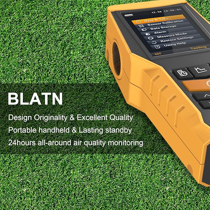 BLATN Smart Air Quality Meter Indoor 11-in-1 Air Monitor PM1.0 PM2.5 PM10 Dust TVOC VOC Detector HCHO Tester with Data Record for Home Office (126S)