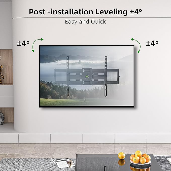 Full Motion TV Wall Mount for Most 37"-84" Flat Screen TV, Swivel or Tilt TV Wall Bracket with Dual Articulating Arms, for 12"-16" Wood Studs, Max VESA 600x400mm, Load 120 lbs by USX MOUNT