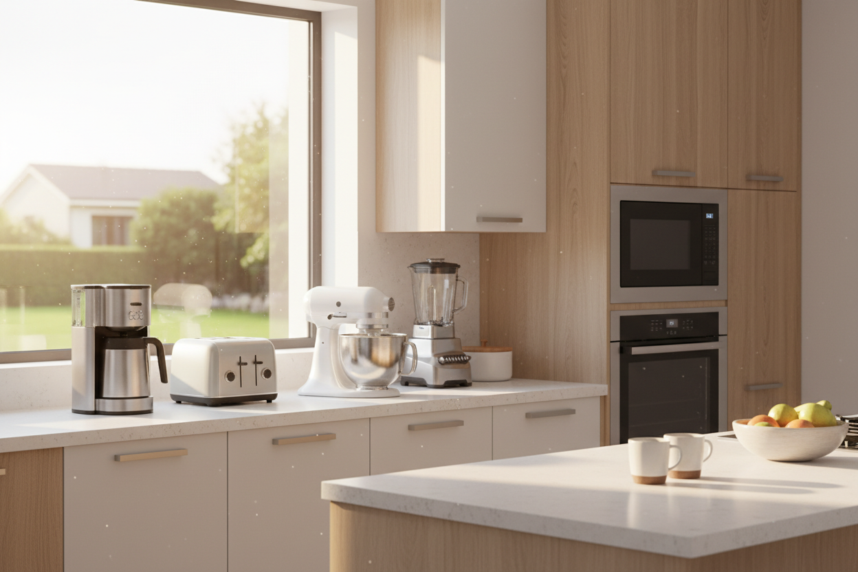Everyday Home Appliances offers reliable, easy-to-use home appliances designed for daily living. From kitchen essentials to comfort solutions, we focus on quality, efficiency, and value—helping American homes run smoothly with products you can trust every day. (make it real photo)
